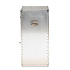 Baxton Studio Serge French Industrial Silver Metal 1-Door Accent Storage Cabinet