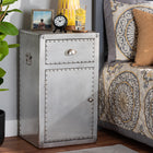 Baxton Studio Serge French Industrial Silver Metal 1-Door Accent Storage Cabinet