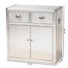 Baxton Studio Serge French Industrial Silver Metal 2-Door Accent Storage Cabinet