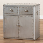 Baxton Studio Serge French Industrial Silver Metal 2-Door Accent Storage Cabinet