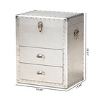 Baxton Studio Serge French Industrial Silver Metal 2-Drawer Accent Storage Cabinet
