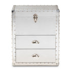 Baxton Studio Serge French Industrial Silver Metal 2-Drawer Accent Storage Cabinet