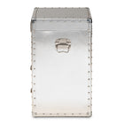 Baxton Studio Serge French Industrial Silver Metal 2-Drawer Accent Storage Cabinet