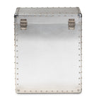 Baxton Studio Serge French Industrial Silver Metal 2-Drawer Accent Storage Cabinet