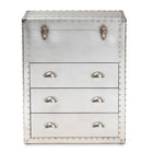 Baxton Studio Serge French Industrial Silver Metal 3-Drawer Accent Storage Cabinet