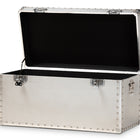Baxton Studio Serge French Industrial Silver Metal Storage Trunk