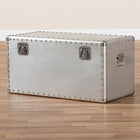 Baxton Studio Serge French Industrial Silver Metal Storage Trunk