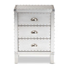 Baxton Studio Claude French Industrial Silver Metal 3-Drawer End Table