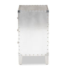 Baxton Studio Claude French Industrial Silver Metal 3-Drawer End Table