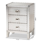 Baxton Studio Claude French Industrial Silver Metal 3-Drawer End Table