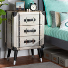 Baxton Studio Dilan Vintage Industrial Antique Silver Finished Metal Trunk Inspired 3-Drawer End Table