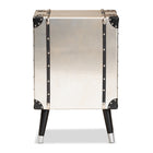 Baxton Studio Dilan Vintage Industrial Antique Silver Finished Metal Trunk Inspired 3-Drawer End Table