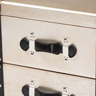 Baxton Studio Dilan Vintage Industrial Antique Silver Finished Metal Trunk Inspired 3-Drawer End Table
