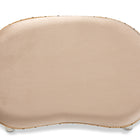 Baxton Studio Gabrielle Traditional French Country Provincial Sand Velvet Fabric Upholstered White-Finished Wood Vanity Ottoman