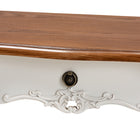 Baxton Studio Sophie Classic Traditional French Country White and Brown Finished Small 3-Drawer Wood Console Table