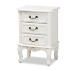 Baxton Studio Gabrielle Traditional French Country Provincial White-Finished 3-Drawer Wood End Table