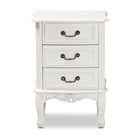 Baxton Studio Gabrielle Traditional French Country Provincial White-Finished 3-Drawer Wood End Table
