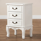 Baxton Studio Gabrielle Traditional French Country Provincial White-Finished 3-Drawer Wood End Table