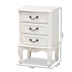 Baxton Studio Gabrielle Traditional French Country Provincial White-Finished 3-Drawer Wood End Table