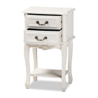Baxton Studio Gabrielle Traditional French Country Provincial White-Finished 2-Drawer Wood End Table
