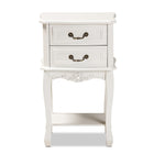 Baxton Studio Gabrielle Traditional French Country Provincial White-Finished 2-Drawer Wood End Table