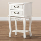 Baxton Studio Gabrielle Traditional French Country Provincial White-Finished 2-Drawer Wood End Table