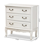 Baxton Studio Gabrielle Traditional French Country Provincial White-Finished 3-Drawer Wood Storage Cabinet