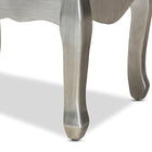 Baxton Studio Leonie Modern Transitional French Brushed Silver Finished Wood and Mirrored Glass 2-Drawer End Table