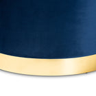 Baxton Studio Marisa Glam and Luxe Navy Blue Velvet Fabric Upholstered Gold Finished Storage Ottoman