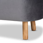 Baxton Studio Simone Mid-Century Modern Grey Velvet Fabric Upholstered Wood Ottoman
