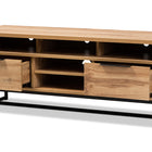 Baxton Studio Reid Modern and Contemporary Industrial Oak Finished Wood and Black Metal 2-Drawer TV Stand