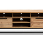 Baxton Studio Reid Modern and Contemporary Industrial Oak Finished Wood and Black Metal 2-Drawer TV Stand
