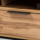 Baxton Studio Reid Modern and Contemporary Industrial Oak Finished Wood and Black Metal 2-Drawer TV Stand