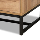 Baxton Studio Reid Modern and Contemporary Industrial Oak Finished Wood and Black Metal 2-Drawer TV Stand