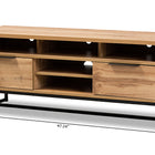 Baxton Studio Reid Modern and Contemporary Industrial Oak Finished Wood and Black Metal 2-Drawer TV Stand