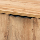 Baxton Studio Reid Modern and Contemporary Industrial Oak Finished Wood and Black Metal 3-Drawer Sideboard Buffet
