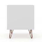 Manhattan Comfort Rockefeller Mid-Century Modern 20" Nightstand in White (2-Drawer)