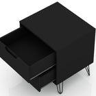 Manhattan Comfort Rockefeller Mid-Century Modern 20" Nightstand in Black (2-Drawer)