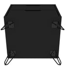 Manhattan Comfort Rockefeller Mid-Century Modern 20" Nightstand in Black (2-Drawer)