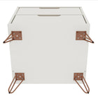 Manhattan Comfort Rockefeller Mid-Century Modern 20" Nightstand in Off White (2-Drawer) - 102GMC3