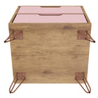 Manhattan Comfort Rockefeller Mid-Century Modern 20" Nightstand in Pink (2-Drawer)
