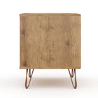 Manhattan Comfort Rockefeller Mid-Century Modern 20" Nightstand in Pink (2-Drawer)