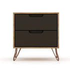 Manhattan Comfort Rockefeller Mid-Century Modern 20" Nightstand in Gray (2-Drawer)