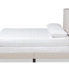 Baxton Studio Morgan Modern Transitional Beige Fabric Upholstered King Size Panel Bed