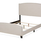 Baxton Studio Morgan Modern Transitional Beige Fabric Upholstered King Size Panel Bed