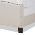 Baxton Studio Morgan Modern Transitional Beige Fabric Upholstered King Size Panel Bed