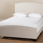 Baxton Studio Morgan Modern Transitional Beige Fabric Upholstered King Size Panel Bed