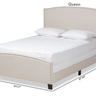 Baxton Studio Morgan Modern Transitional Beige Fabric Upholstered King Size Panel Bed