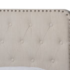Baxton Studio Annalisa Modern Transitional Beige Fabric Upholstered Button Tufted Queen Size Panel Bed