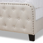 Baxton Studio Annalisa Modern Transitional Beige Fabric Upholstered Button Tufted King Size Panel Bed